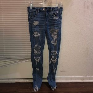 AE high waisted ripped jeggings